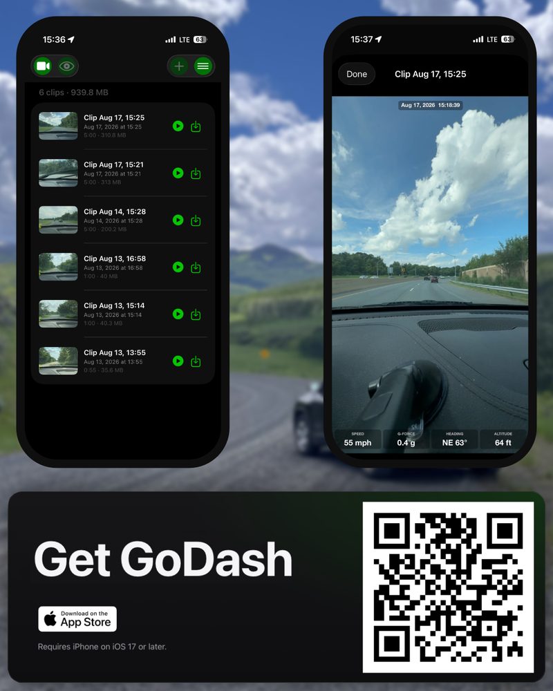 GoDash promotional image highlighting the saved clips library